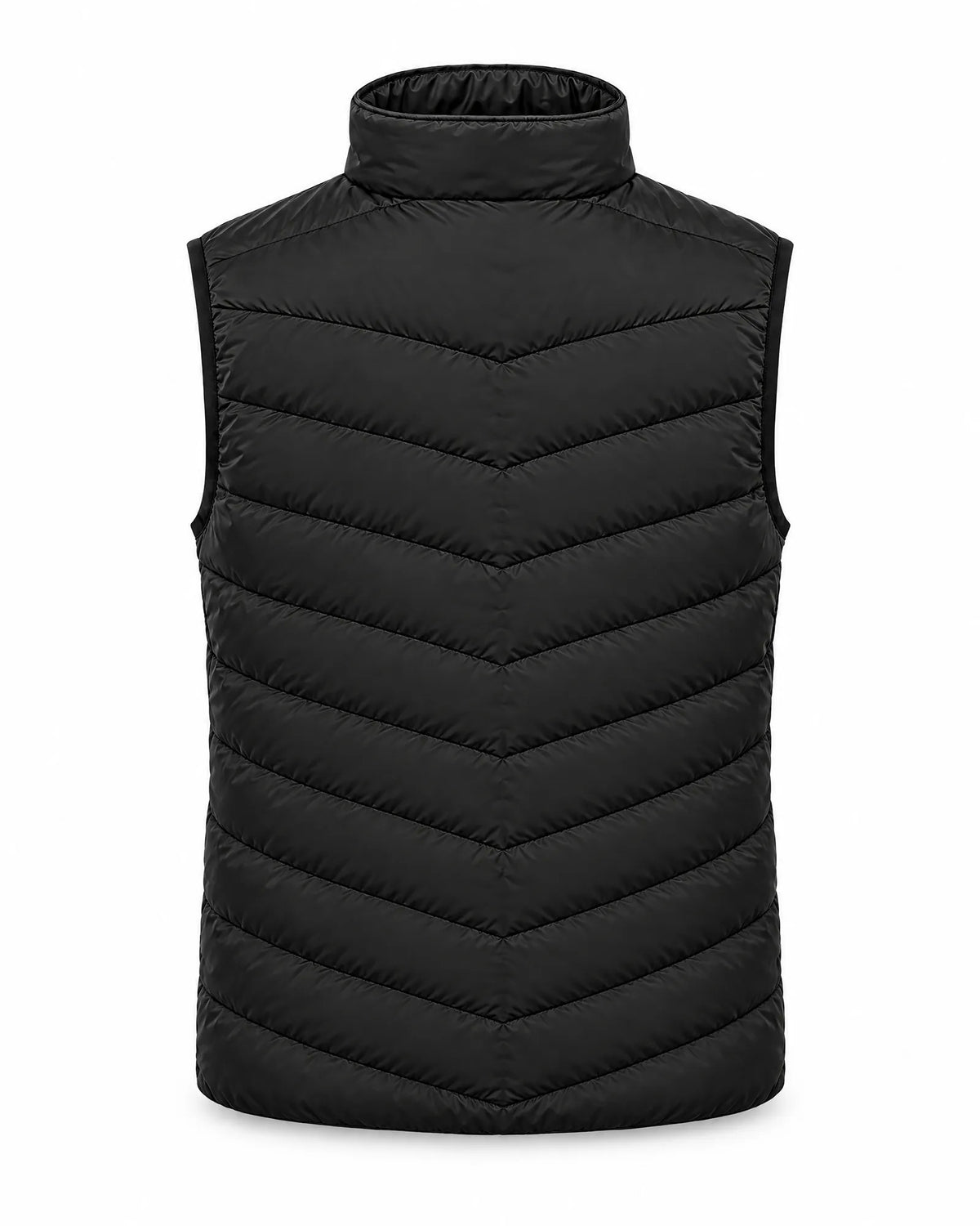 Treeline men's heated vest, back view on white