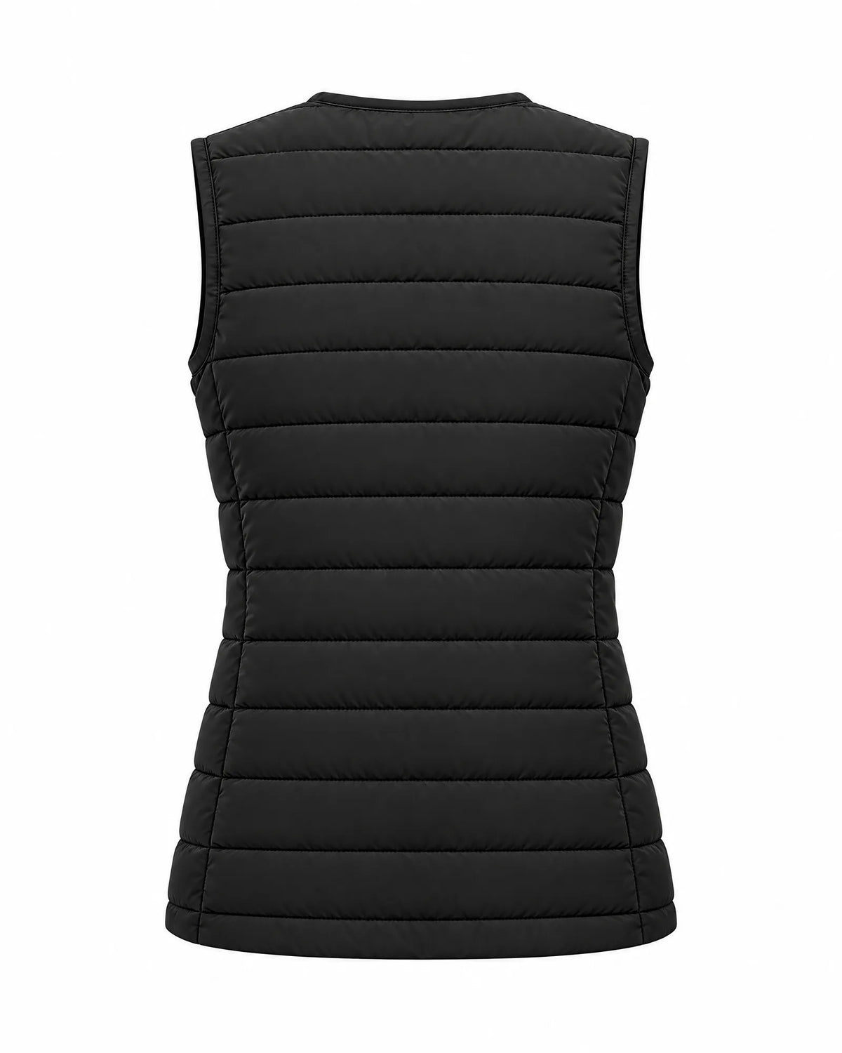 Ridgeline women's heated vest, back view on white